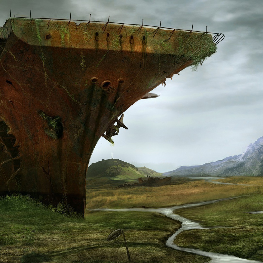 Авианосец в высохшем море