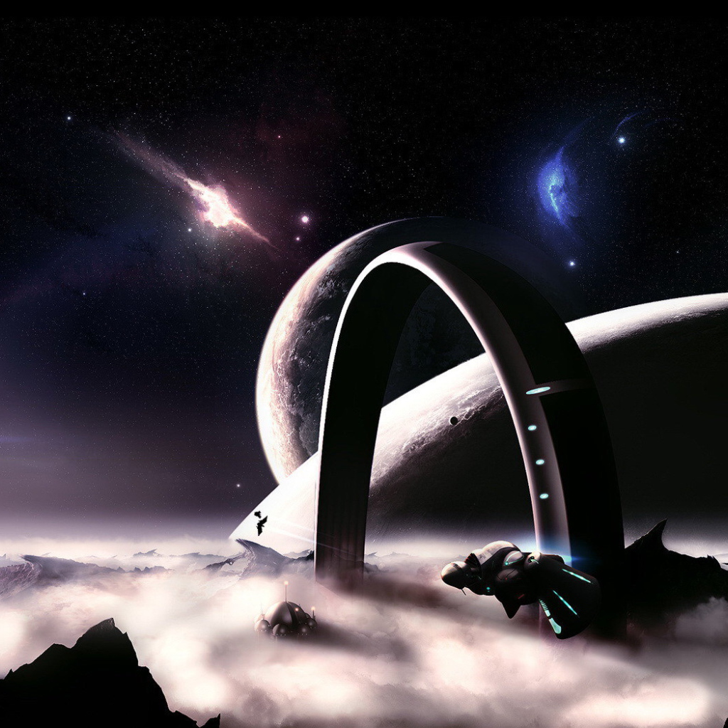 Инопланетный пейзаж с облаками