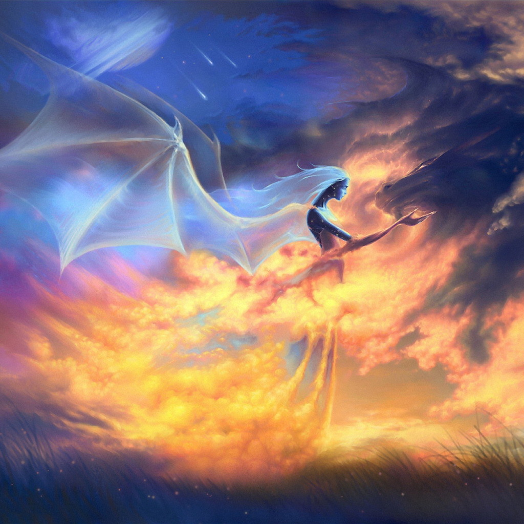 Ангел летит в облаках