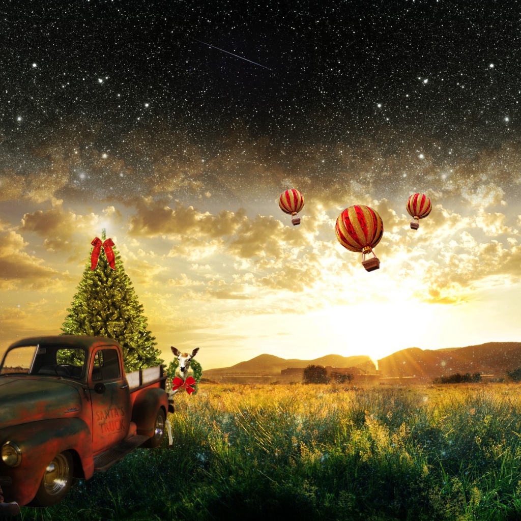 Воздушные шары улетают к звездам