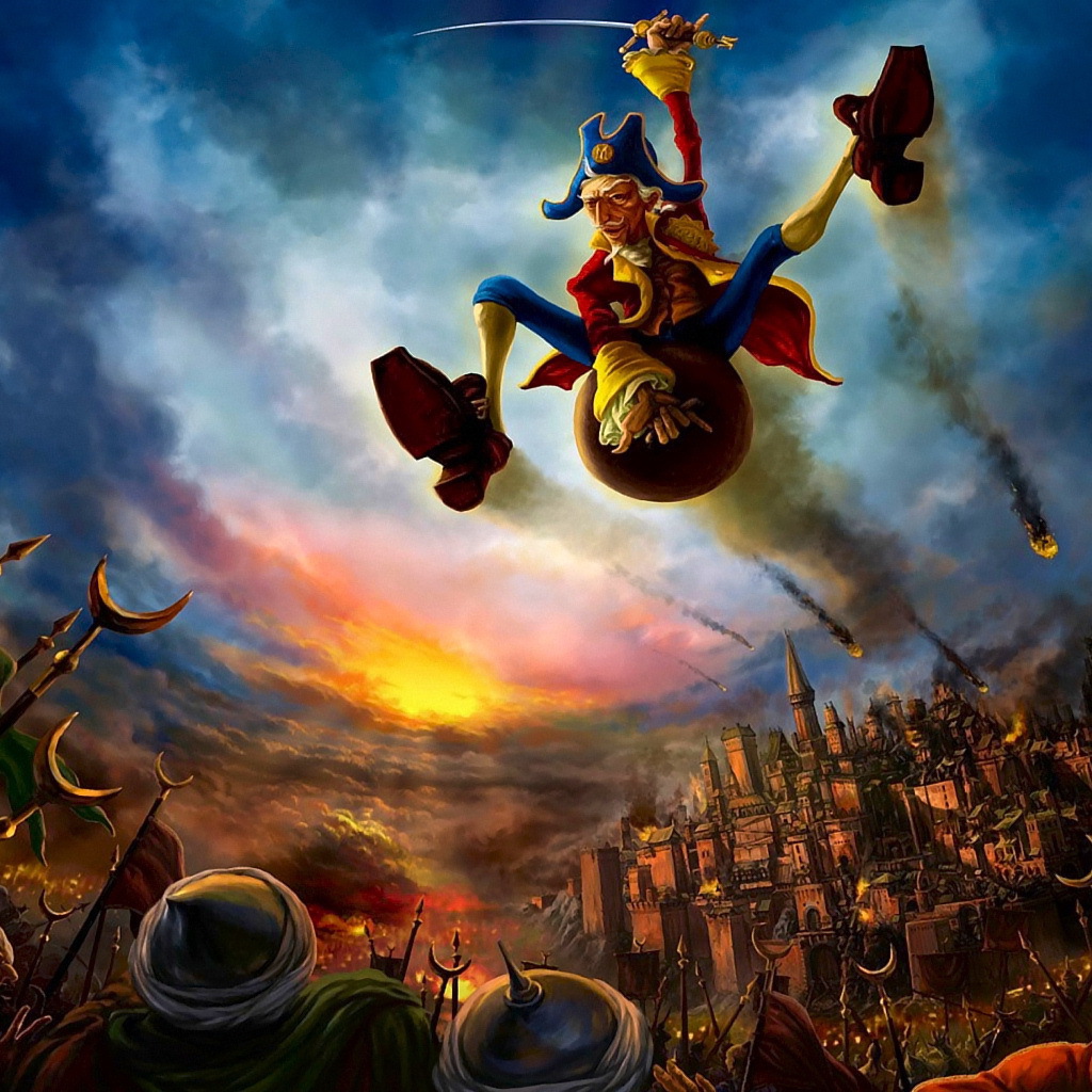 Барон Мюнхгаузен на ядре