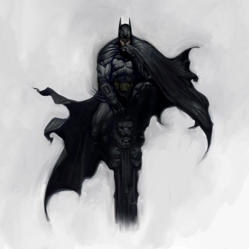 Бэтмен сидит на колонне