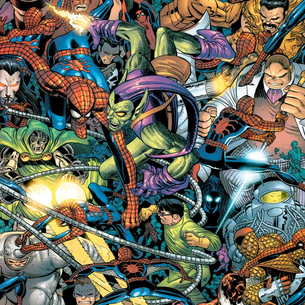 Сражение героев комиксов Марвел