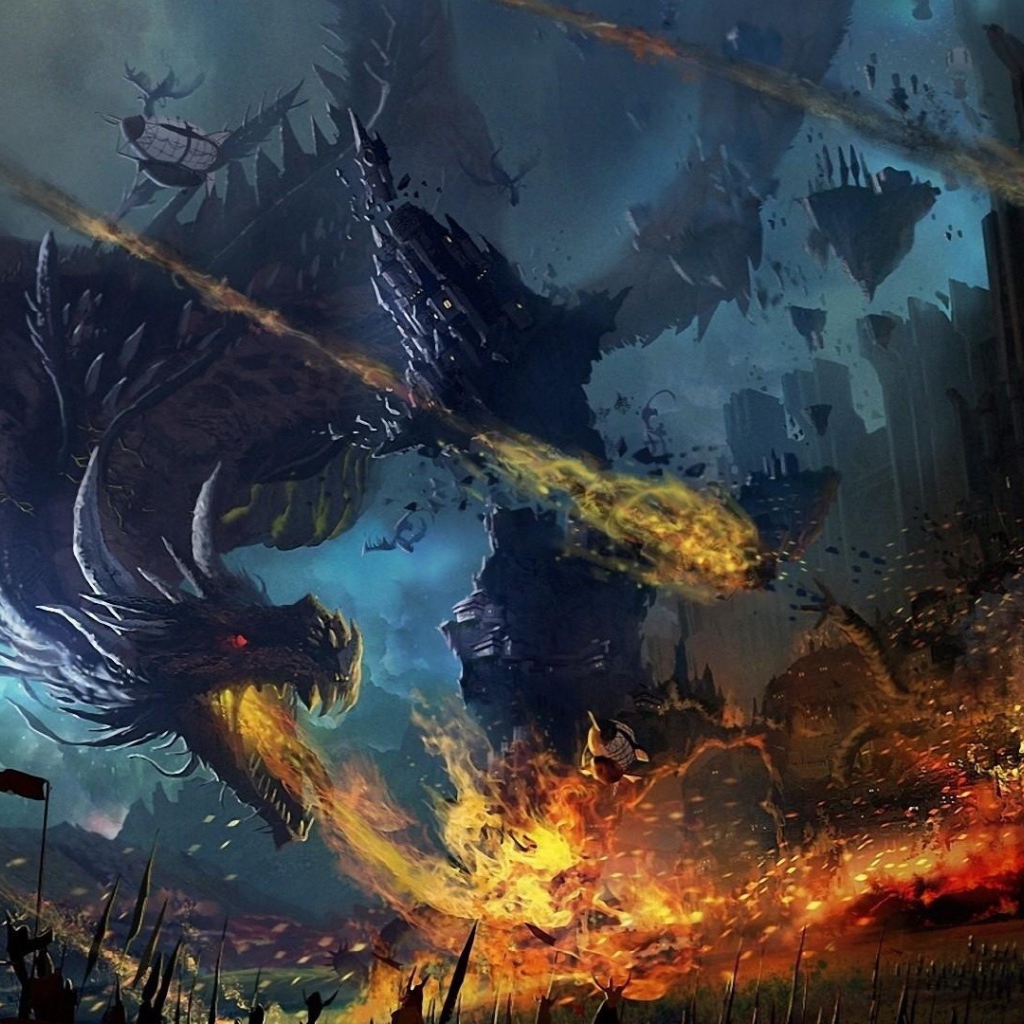 Боевые драконы участвуют в битве