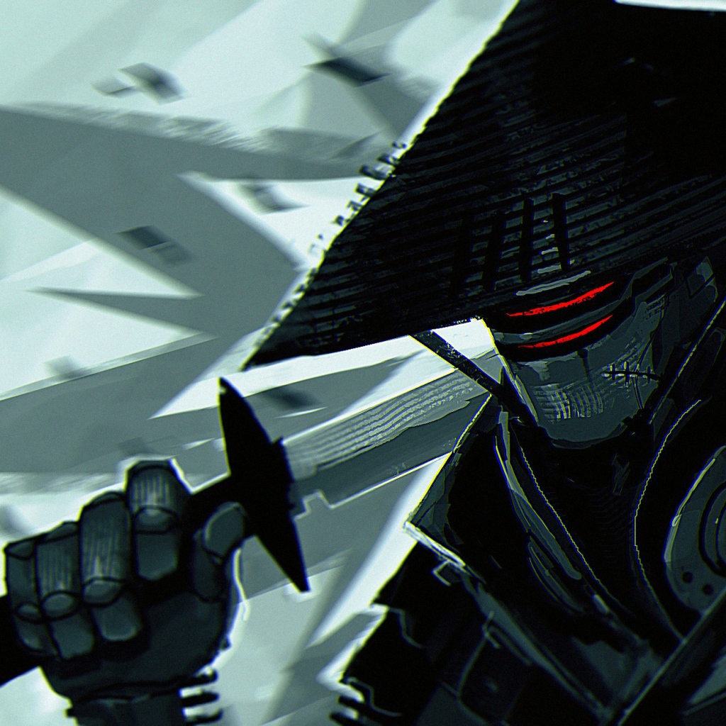 Черный робот самурай