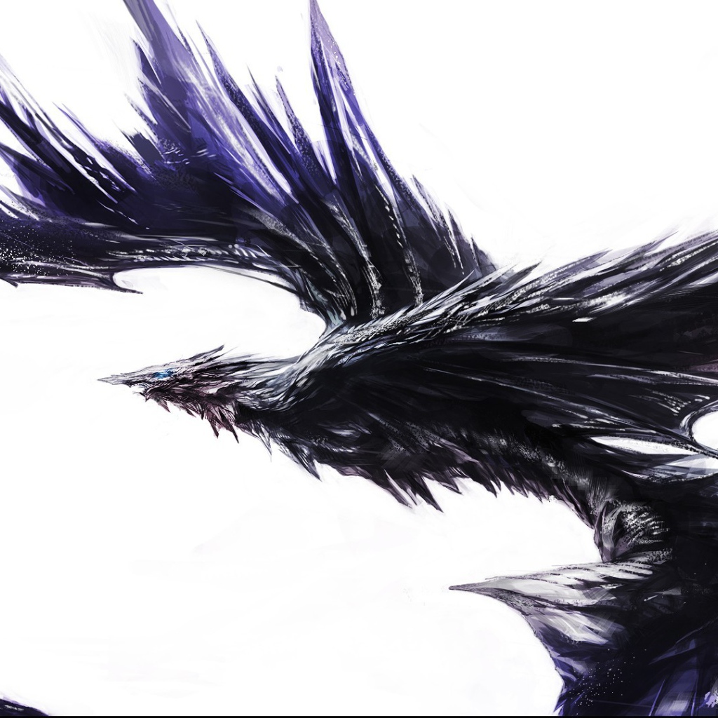 Черный крылатый дракон