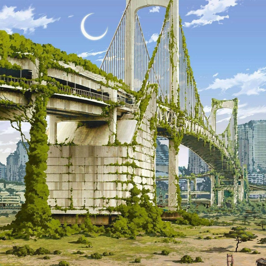 Мост в Нью-Йорке зарос зеленью