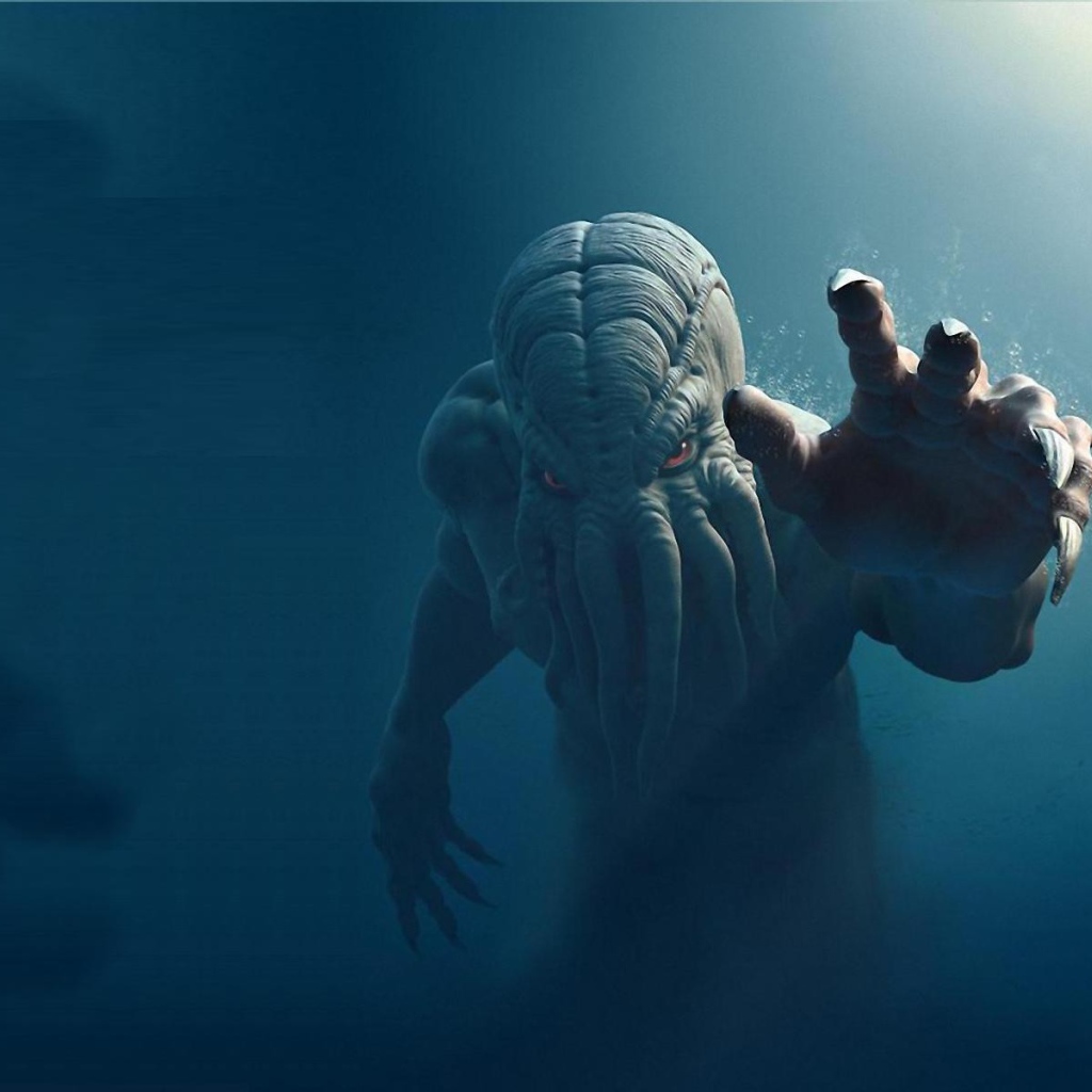 Монстр Ктулху на дне моря