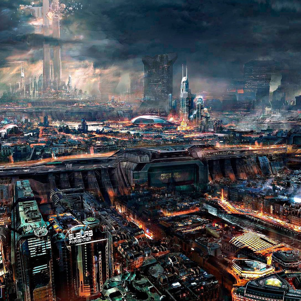 Плотная застройка в городе будущего