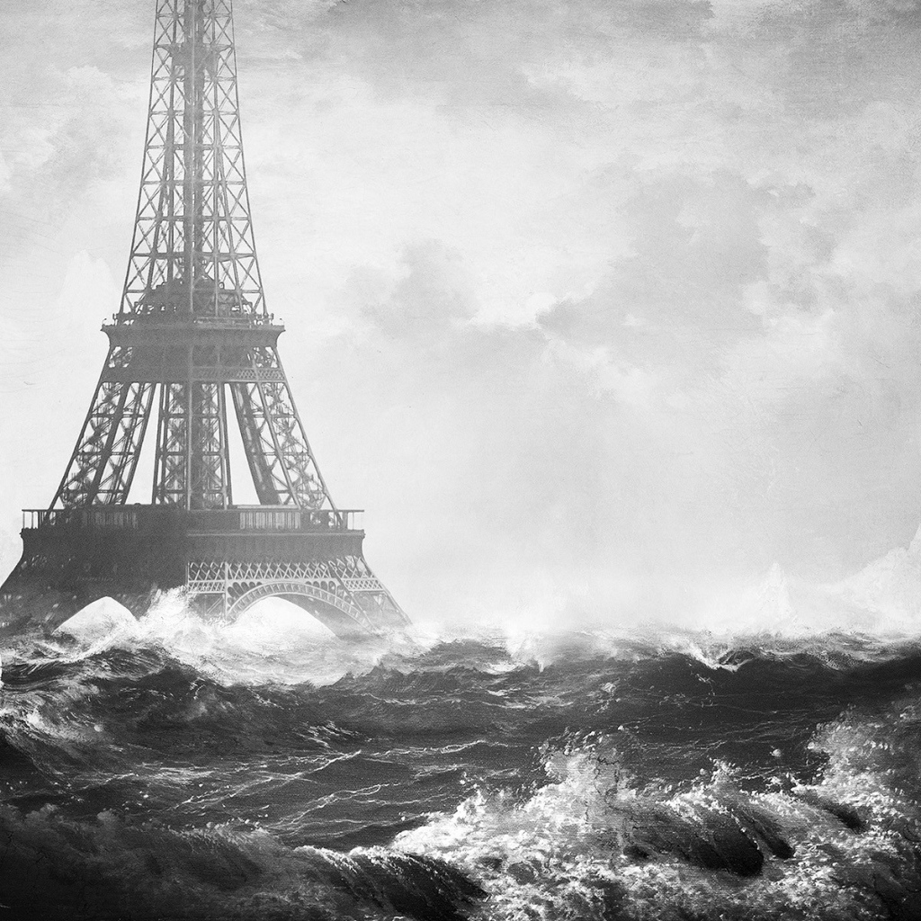 Эйфелева башня среди бурного моря