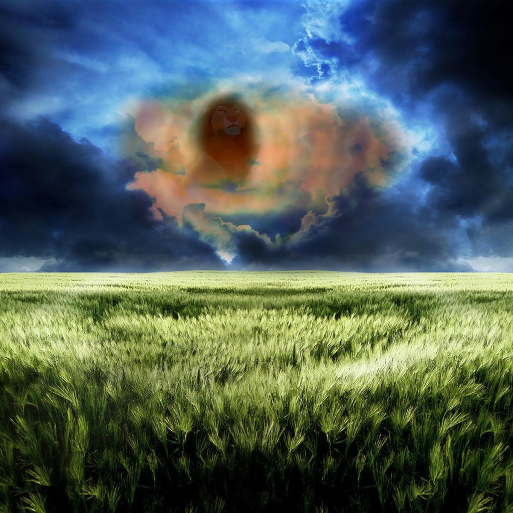 Лицо льва в облаке