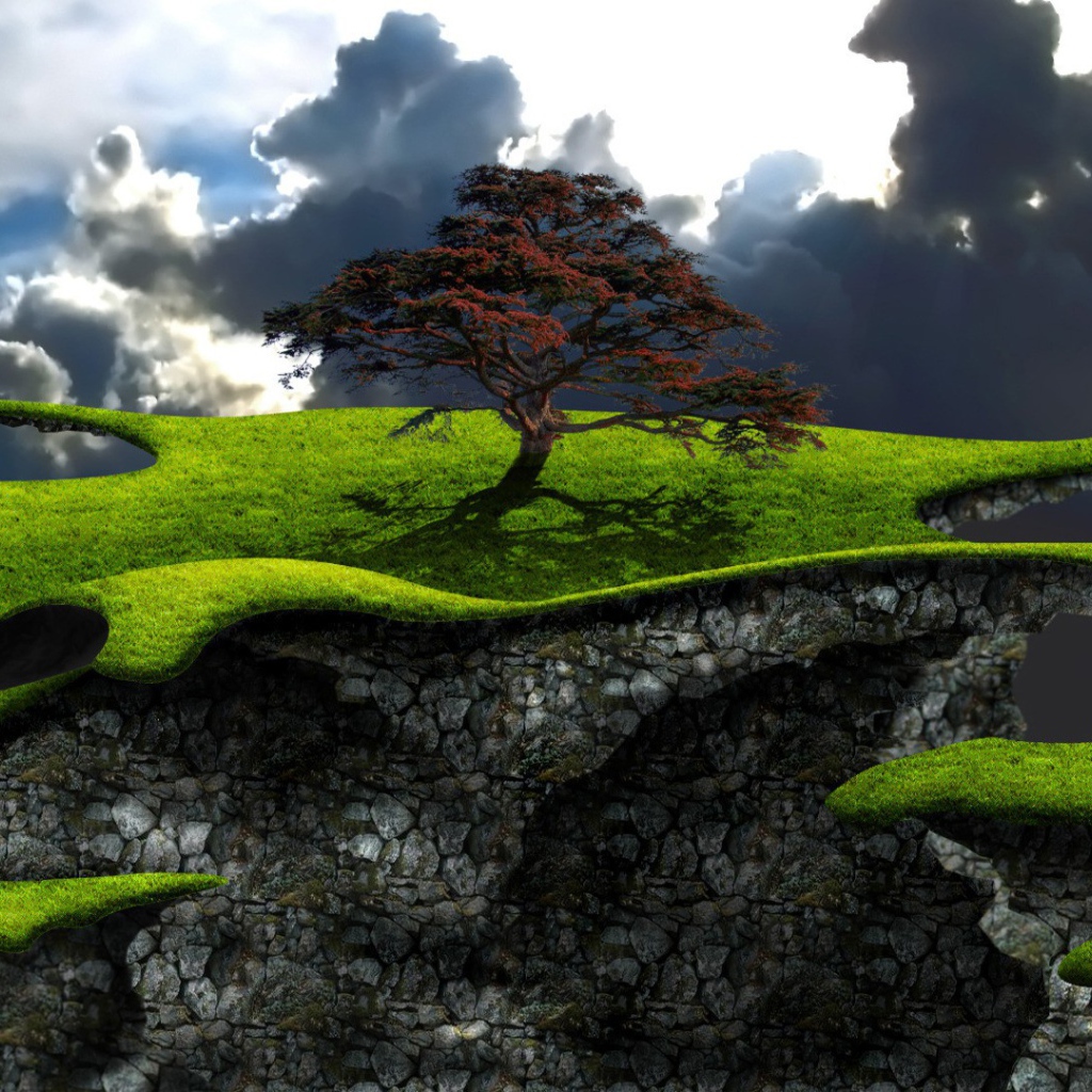 Фантастический пейзаж с парящими островами