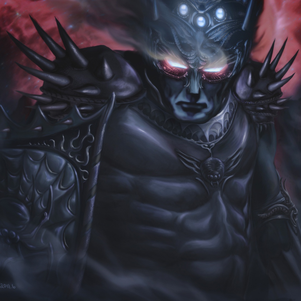 Фэнтези персонаж в черных латах