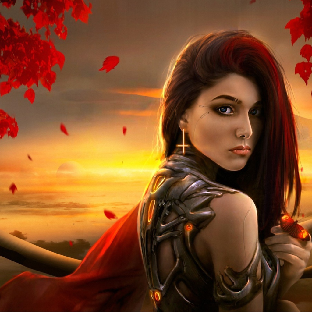 Фэнтези девушка в железных латах