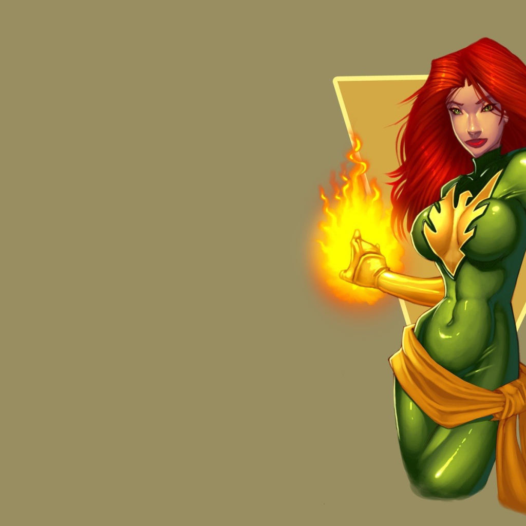 Огненная девушка из комиксов Марвел