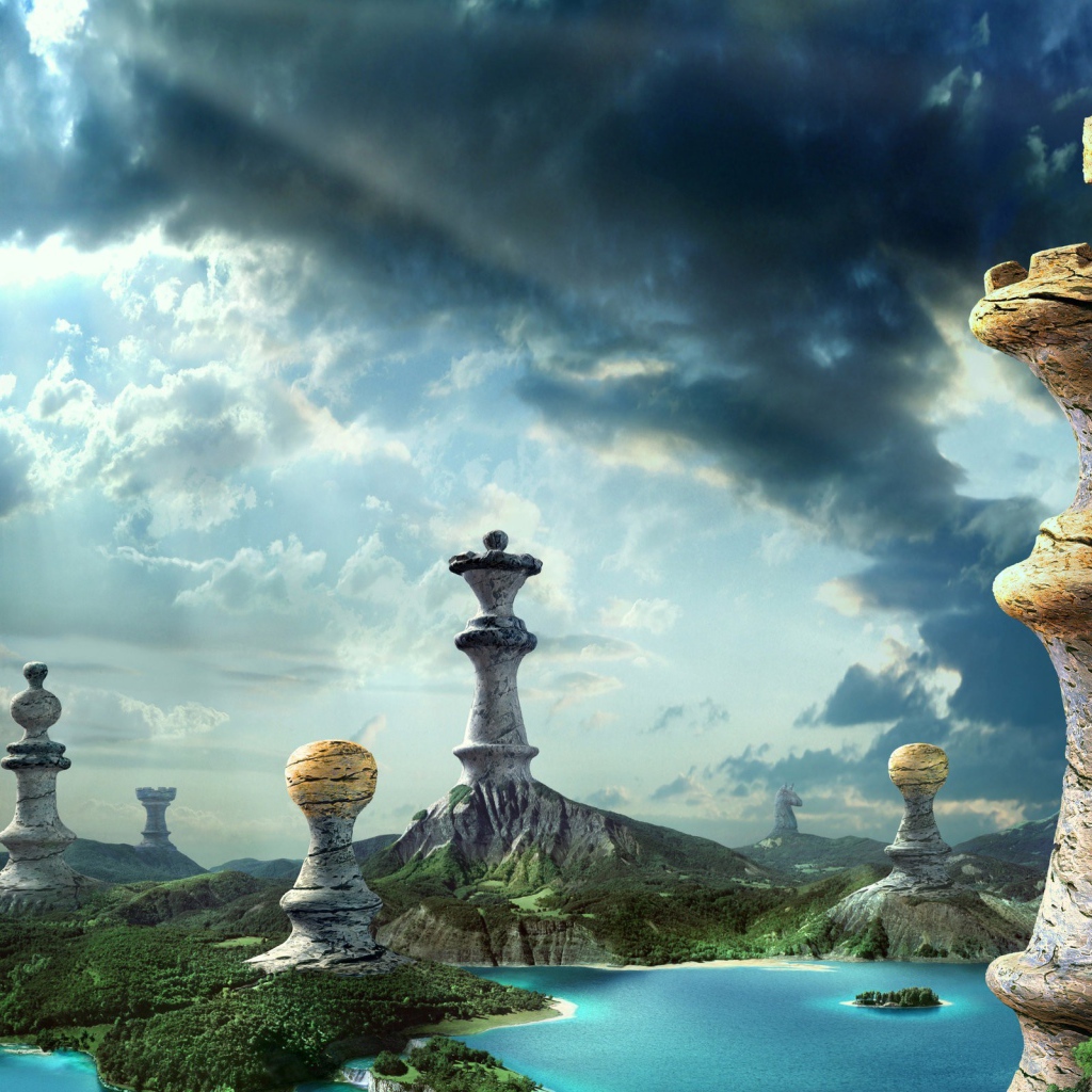 Исполинские постройки в виде шахматных фигур