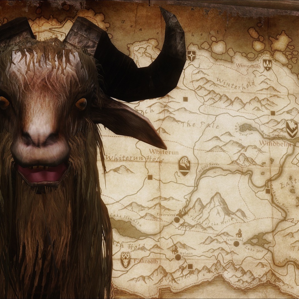 Козел на фоне карты