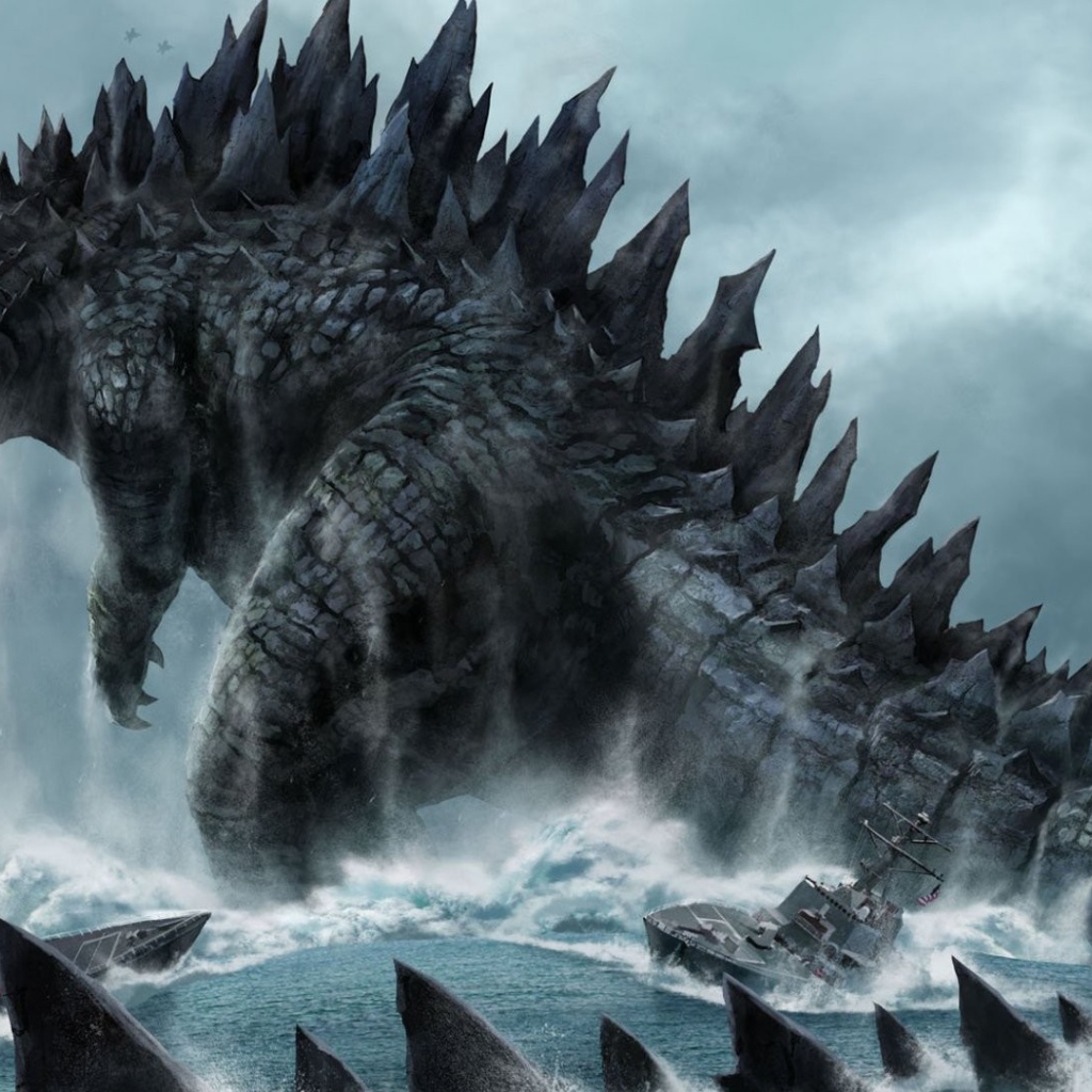 Годзила бушует в море