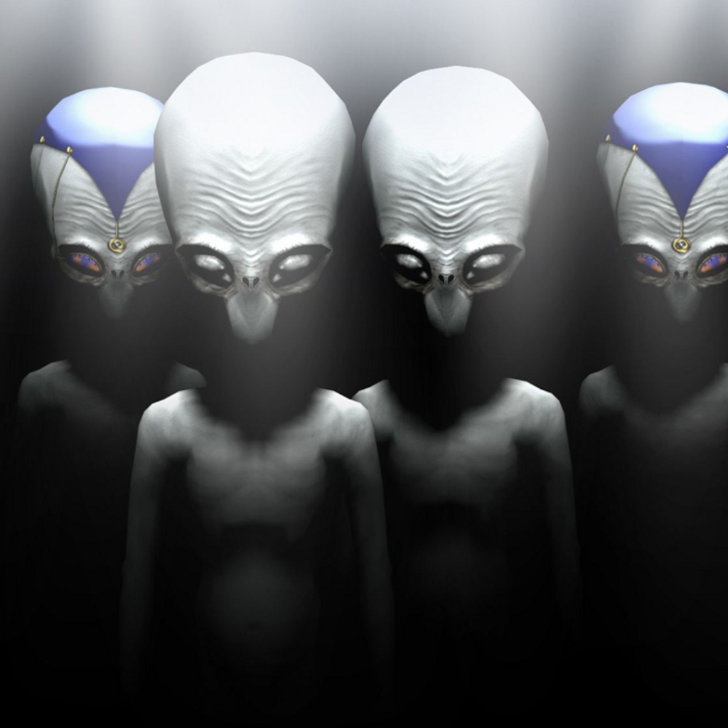 Серые пришельцы в лучах света