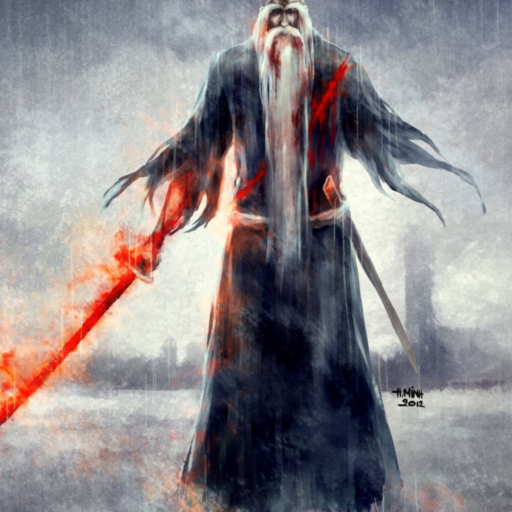 Японский маг под дождем