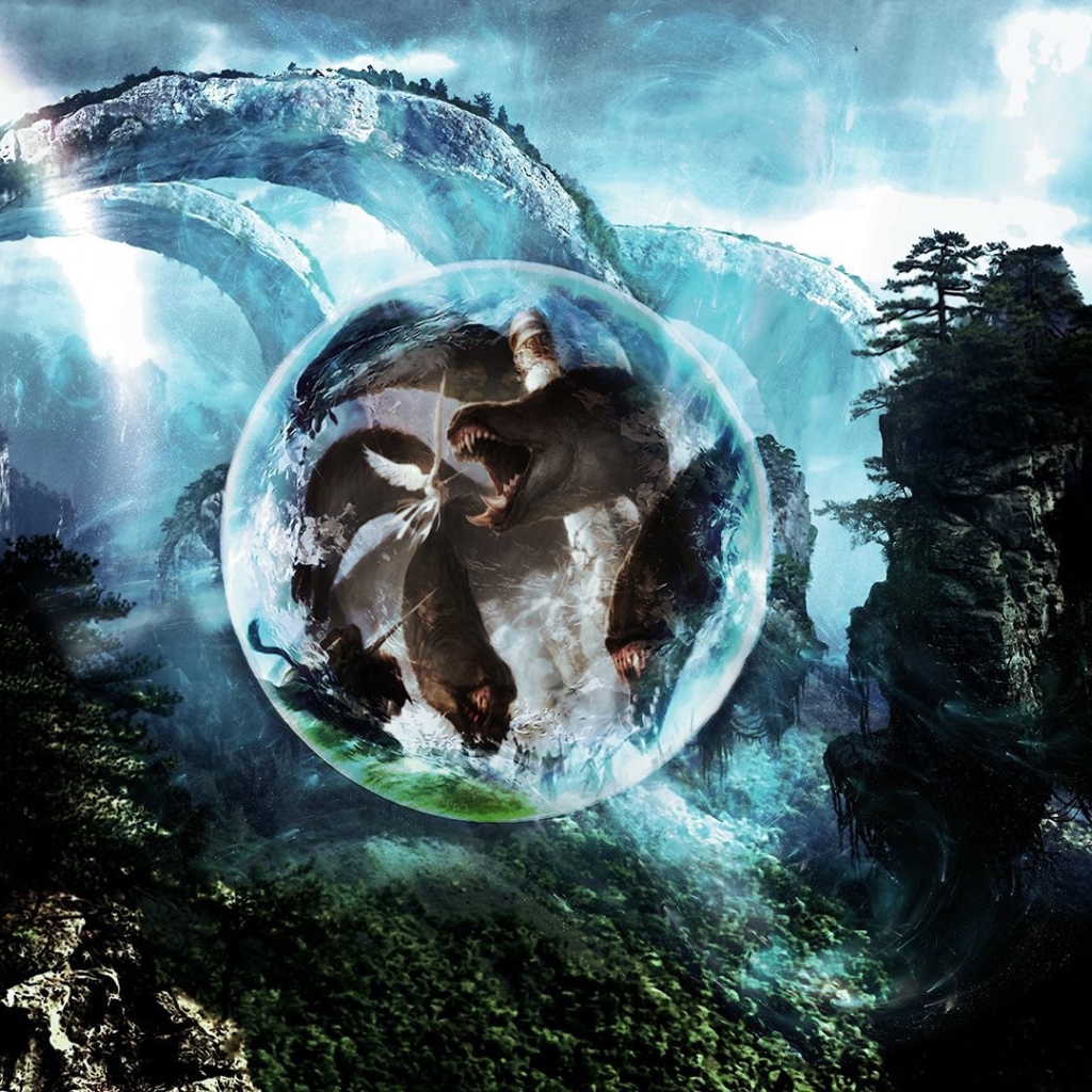 Маг заключил зверя в силовое поле