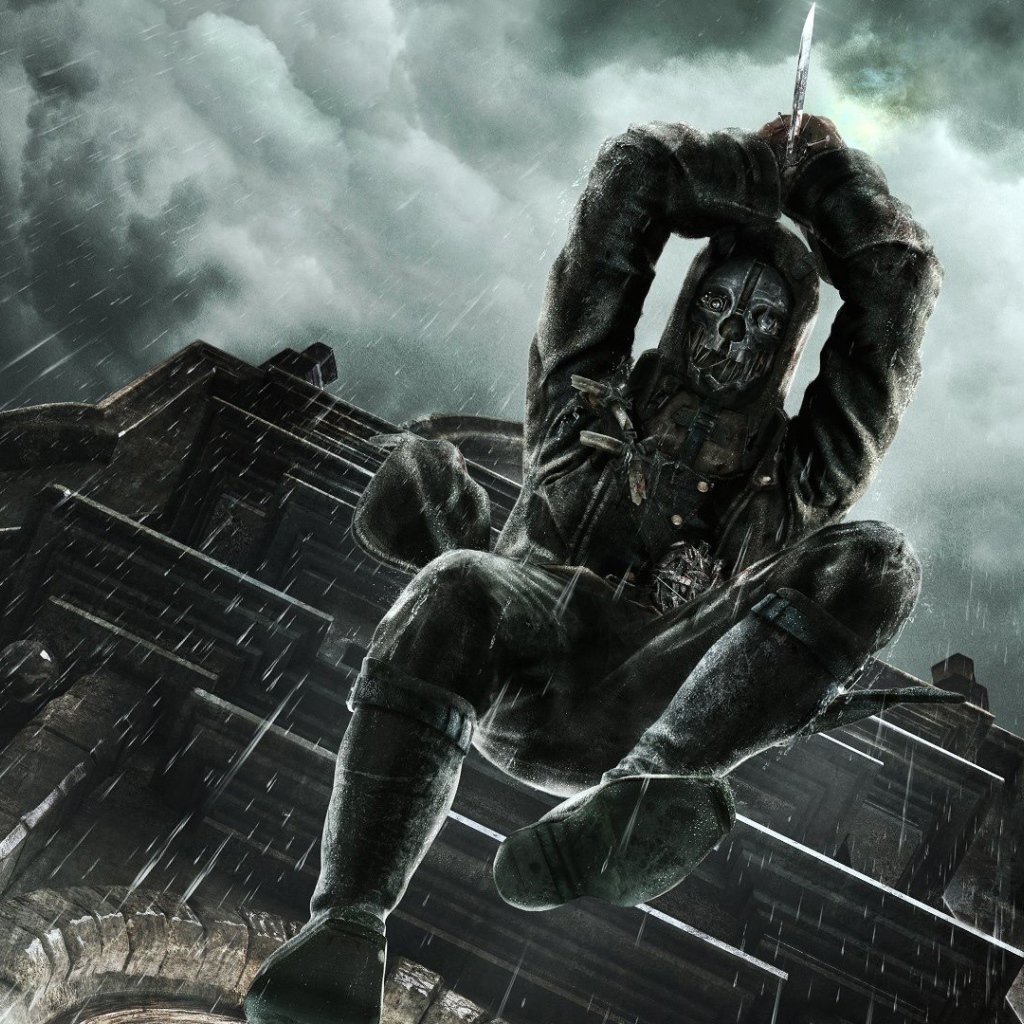 Человек в маске с ножом