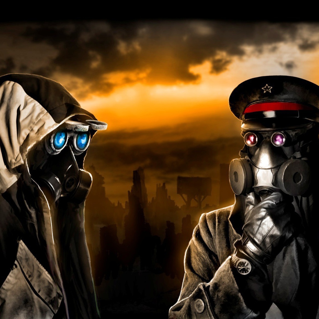 Военные в противогазах