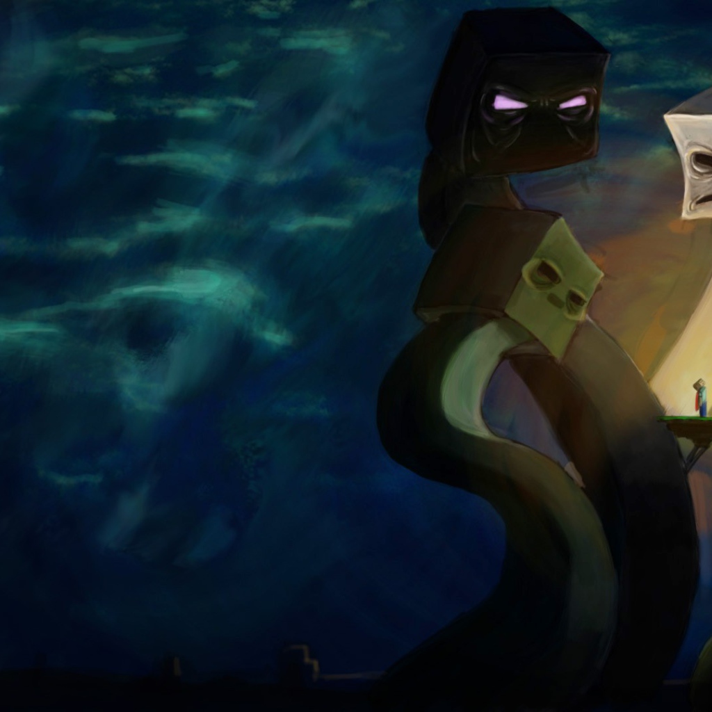 Чудовище с квадратными головами