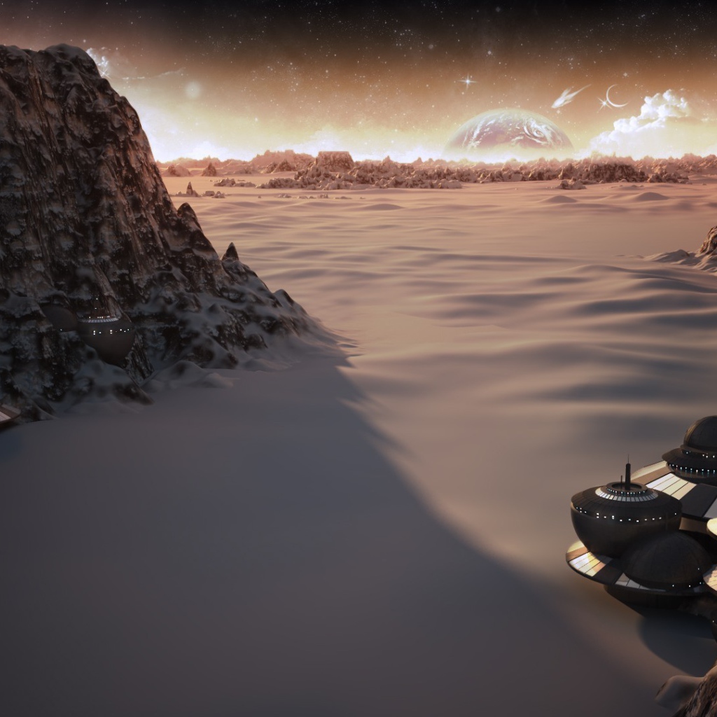 Круглые дома в колонии на другой планете