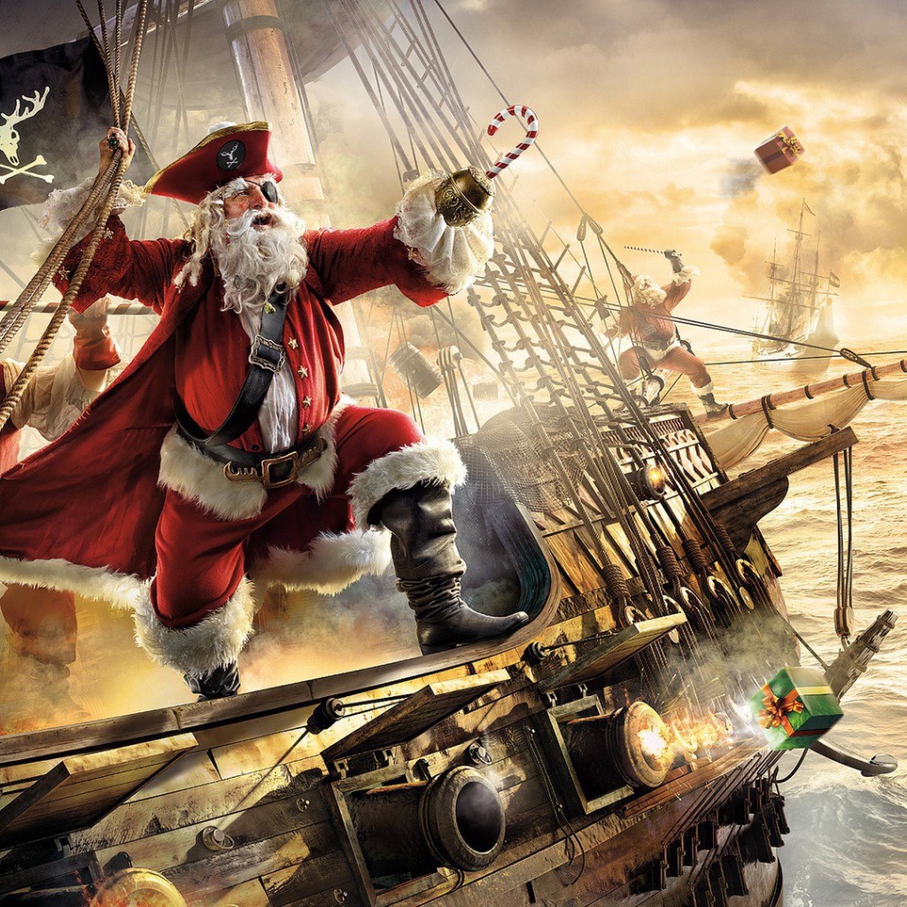 Санта Клаус на пиратском корабле