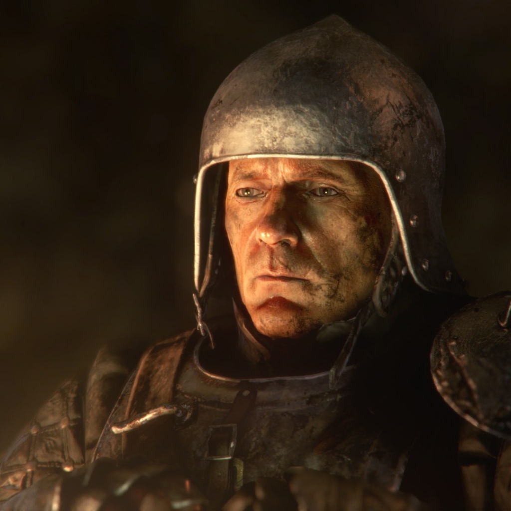 Опытный воин в доспехах