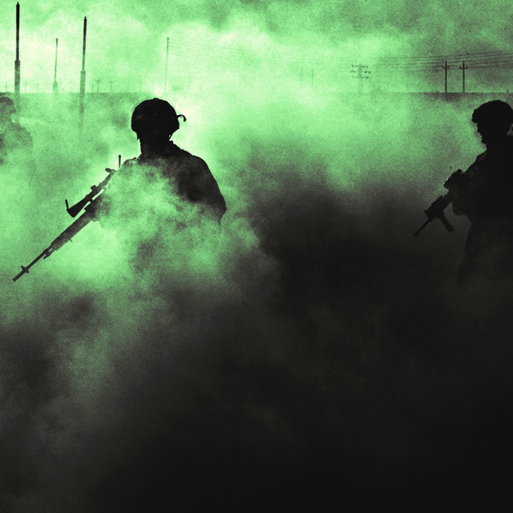 Солдаты в зеленом дыму