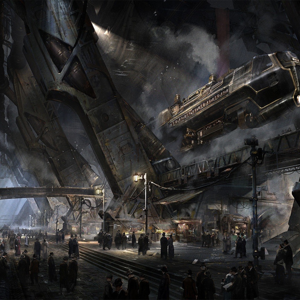 Космопорт в стиле стимпанк