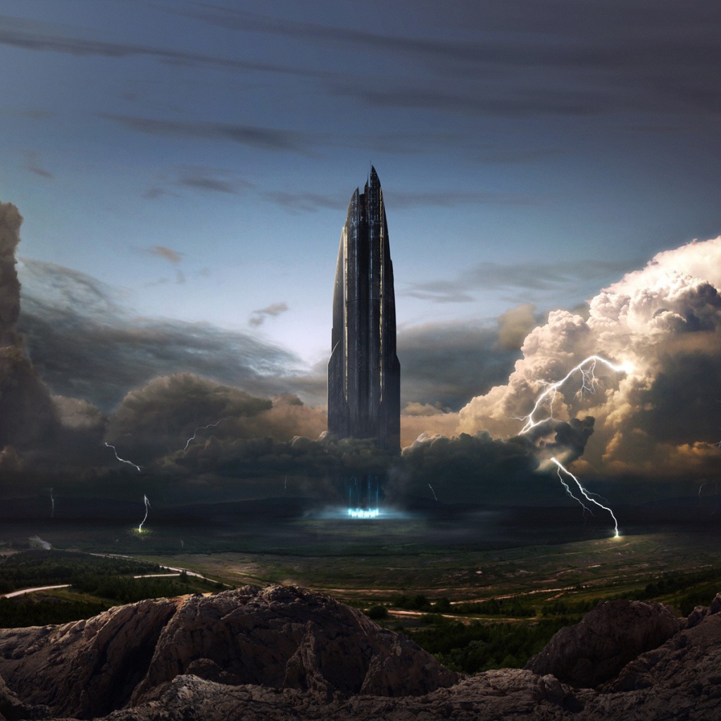 Межпланетный корабль садится на поверхность