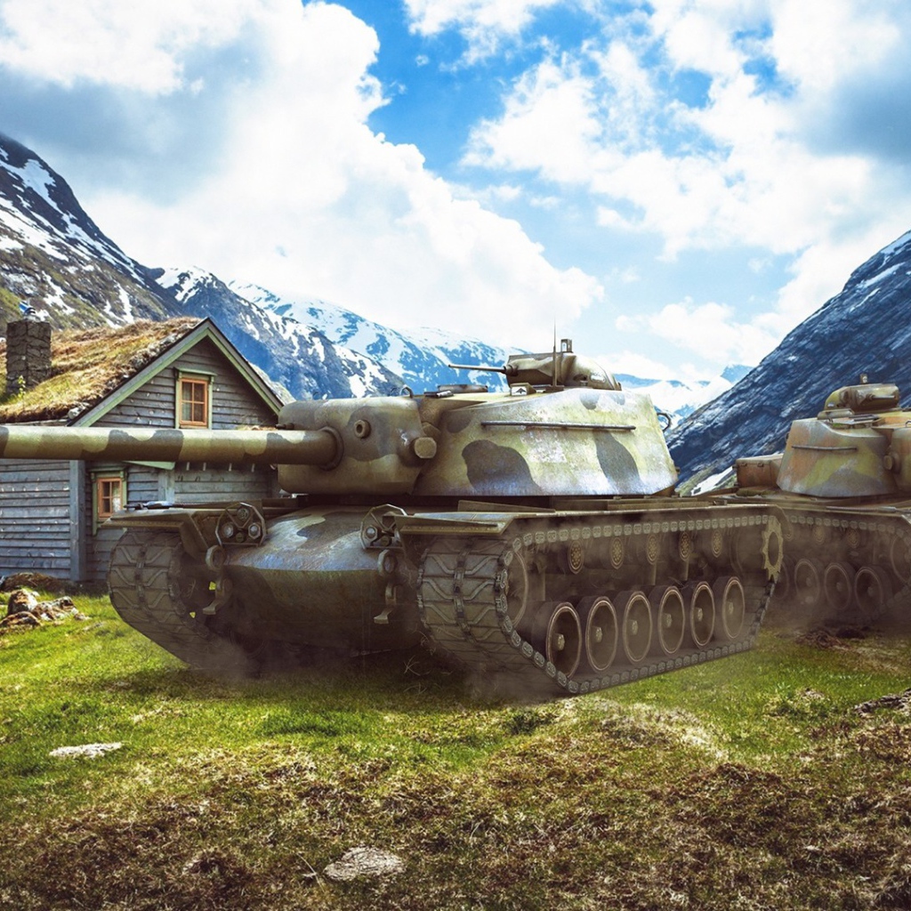 Танки у хижины в горах