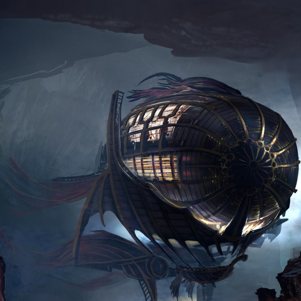 Дирижабль спрятан в пещере