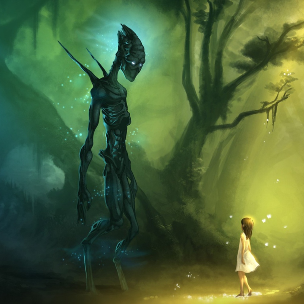 Девочка встретила в лесу пришельца