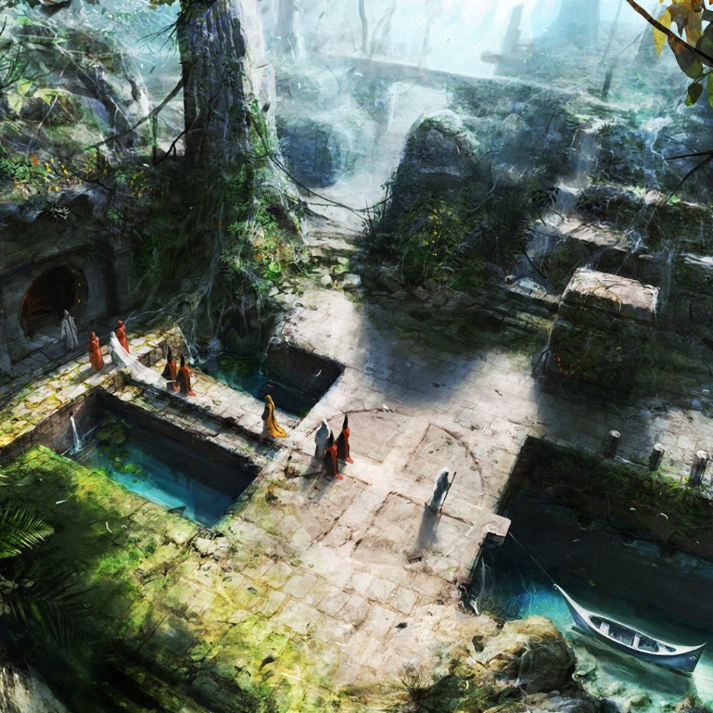 Жрецы в древнем храме