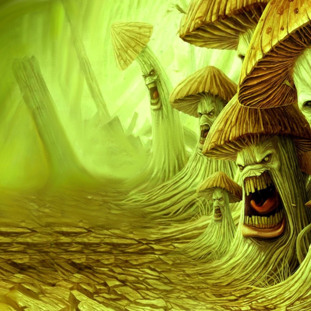 Зубастые грибы у дороги