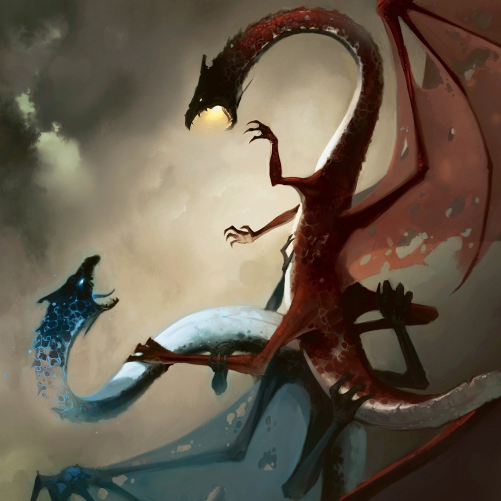 Два крылатых дракона