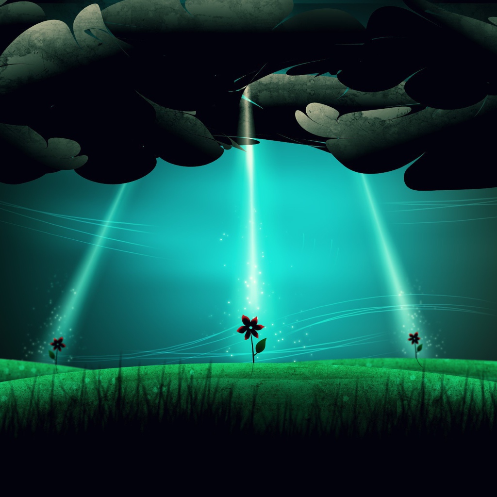 НЛО высаживает цветы на поле