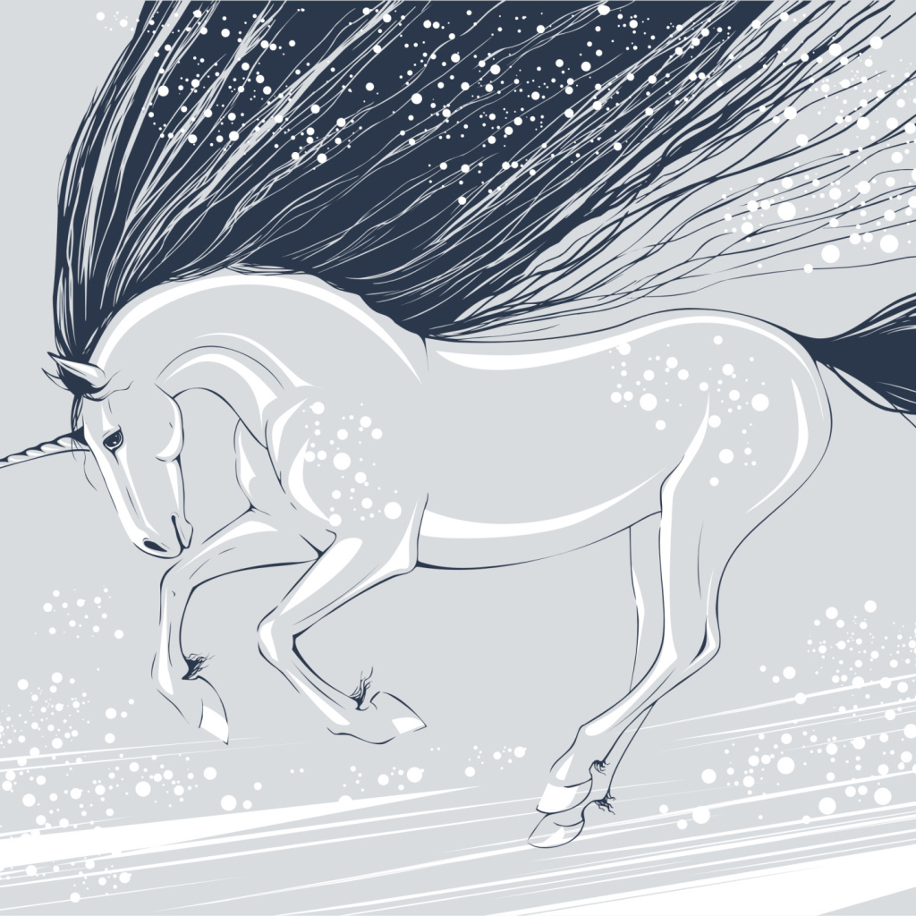 Единорог с длинной гривой