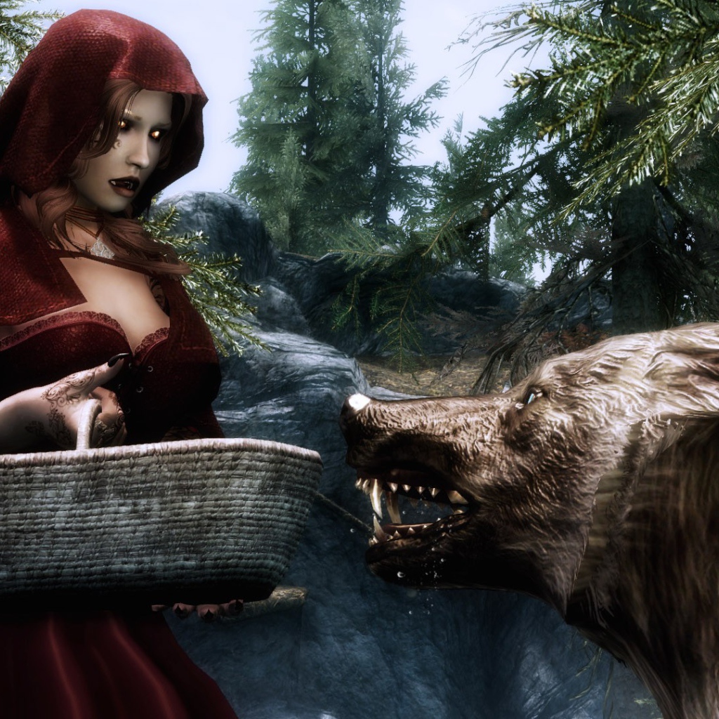 Вампирша встретилась с волком в лесу