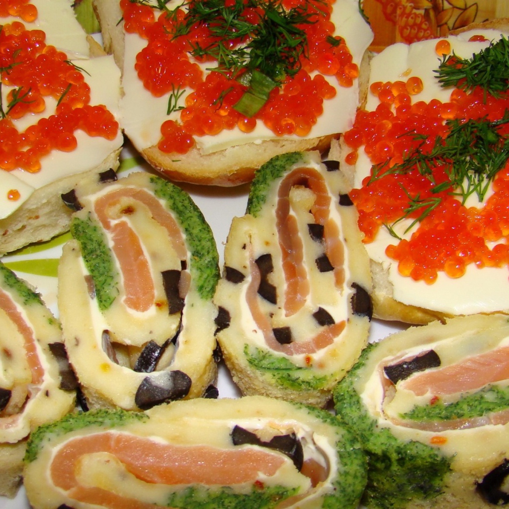 Бутерброды и рулеты с морепродуктами