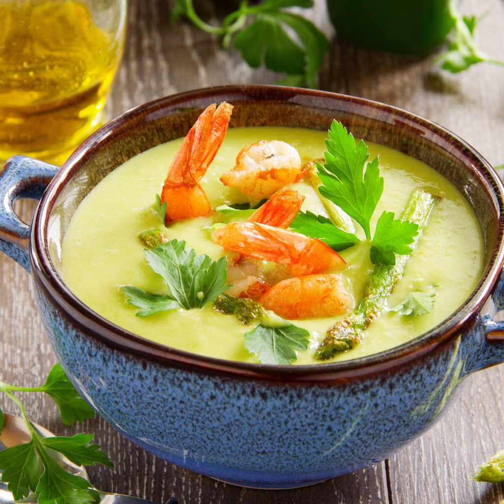 Крем-суп с креветками