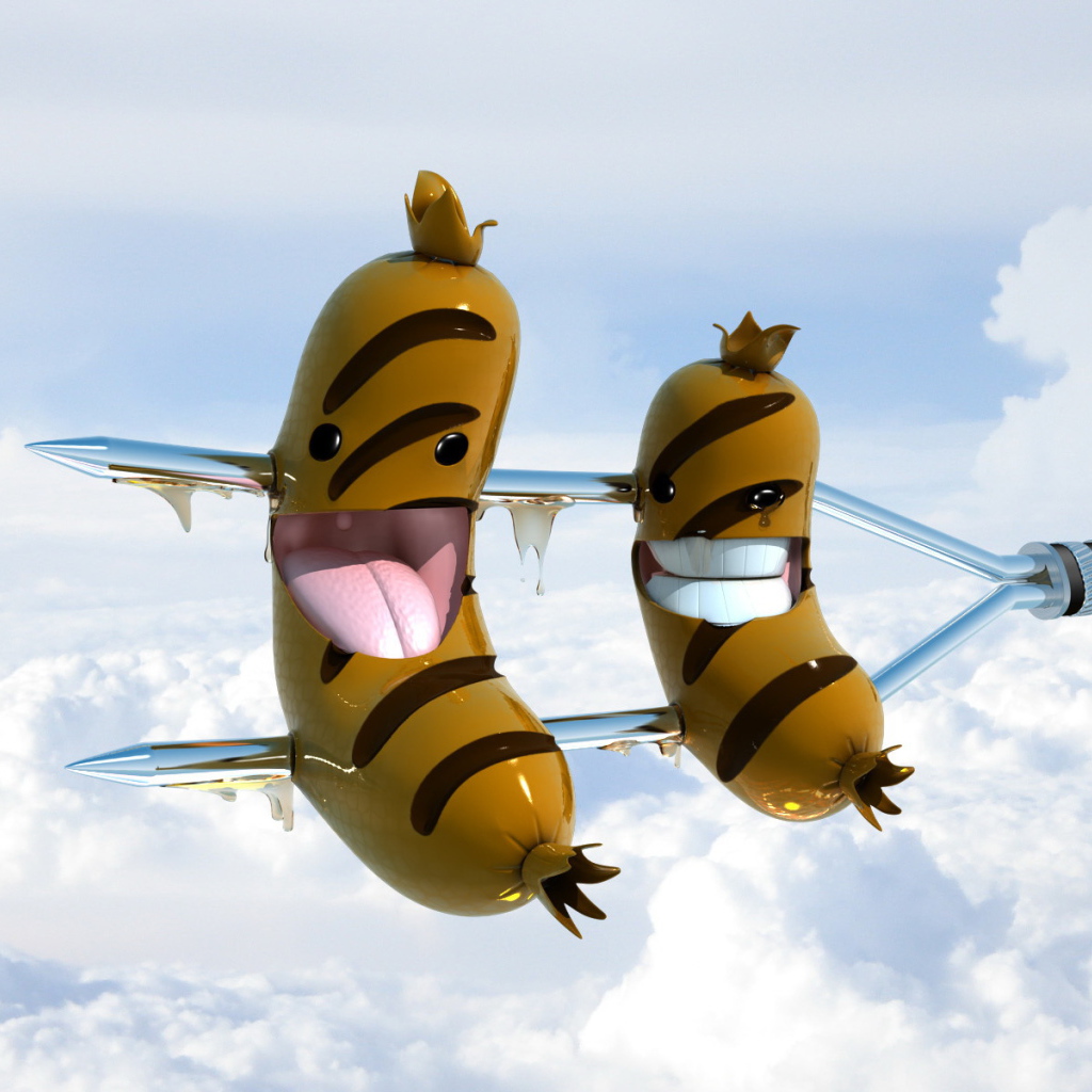 Сосиски на вилке