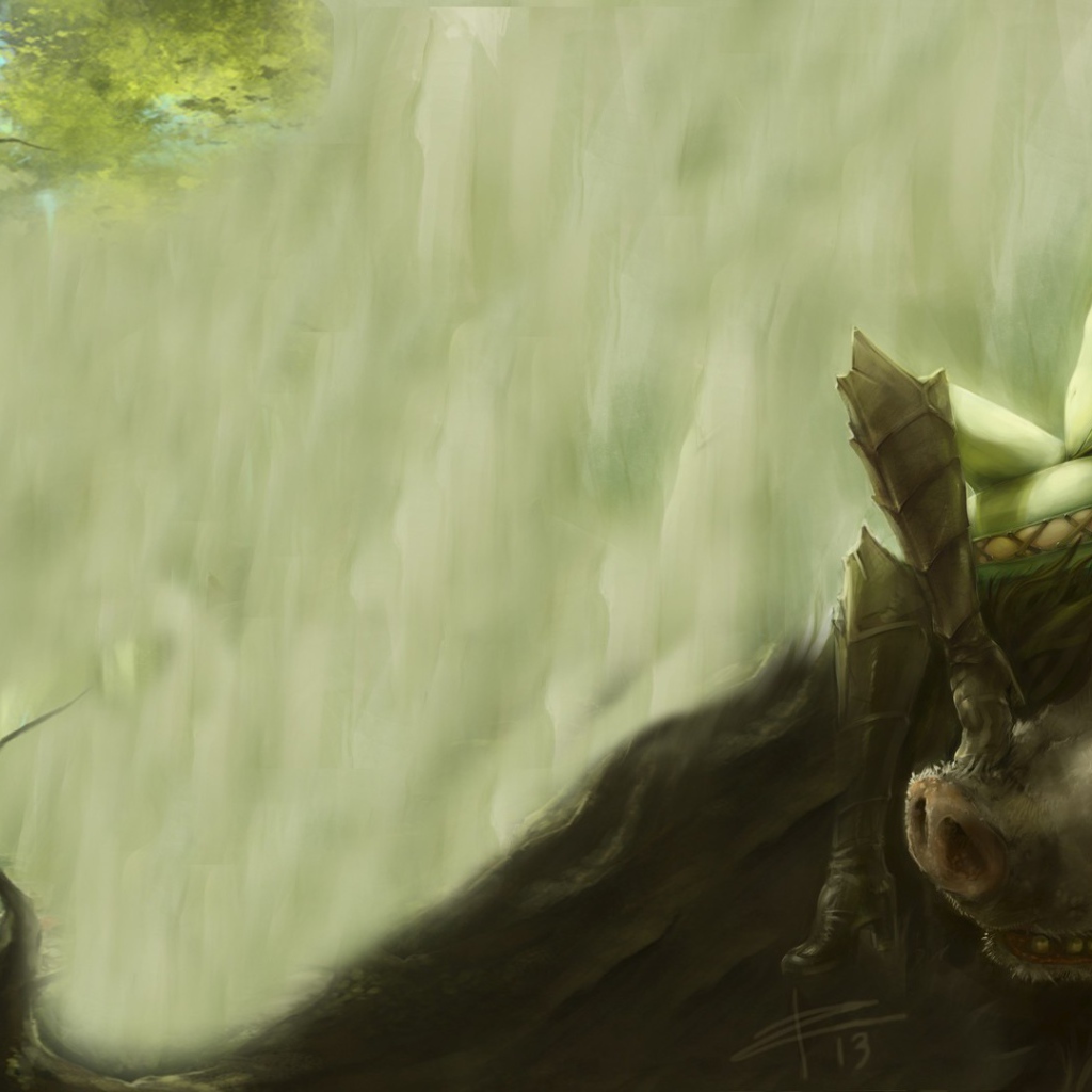 Артемис на лесном звере, игра Smite