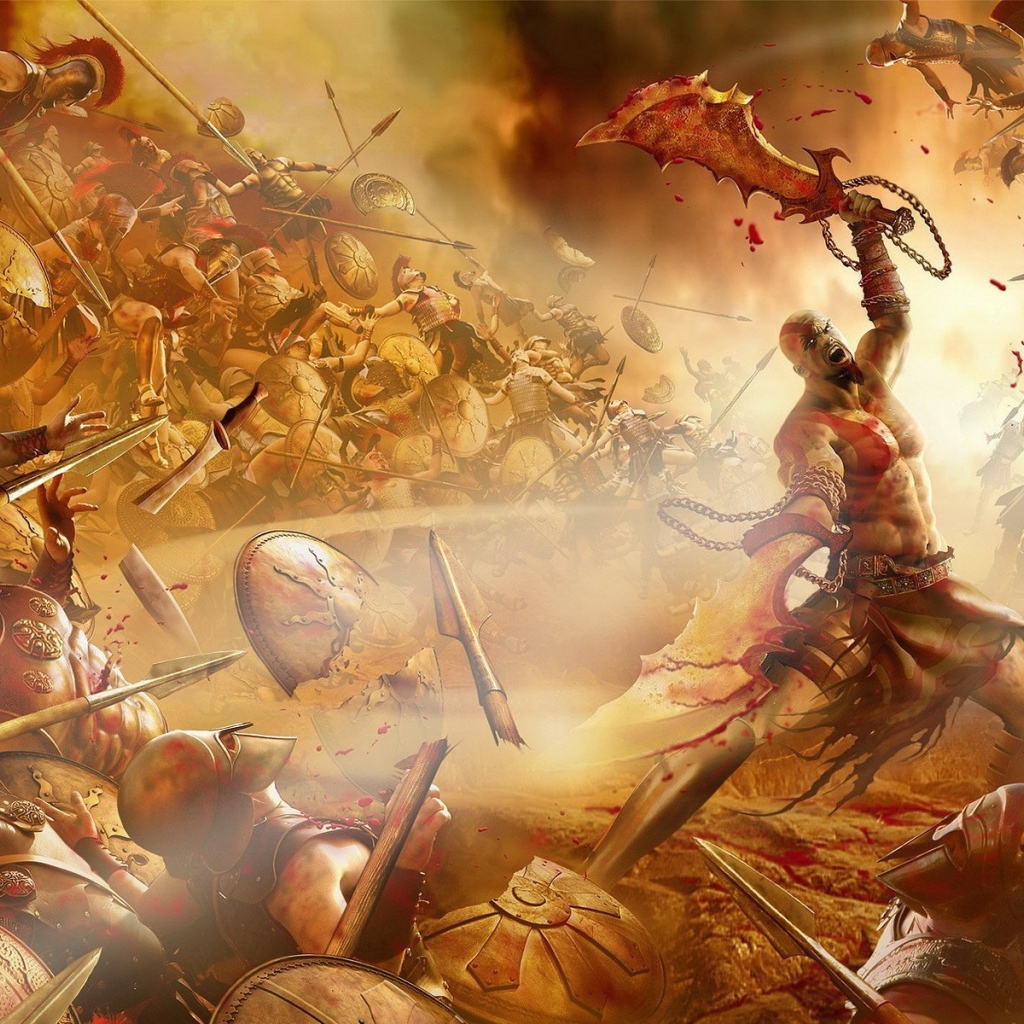 Кровавое сражение в игре God of War