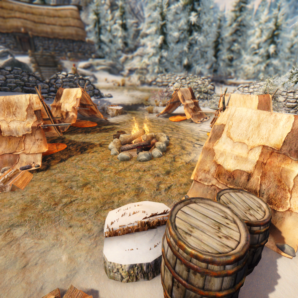 Лагерь воинов в игре The Elder Scrolls V Skyrim
