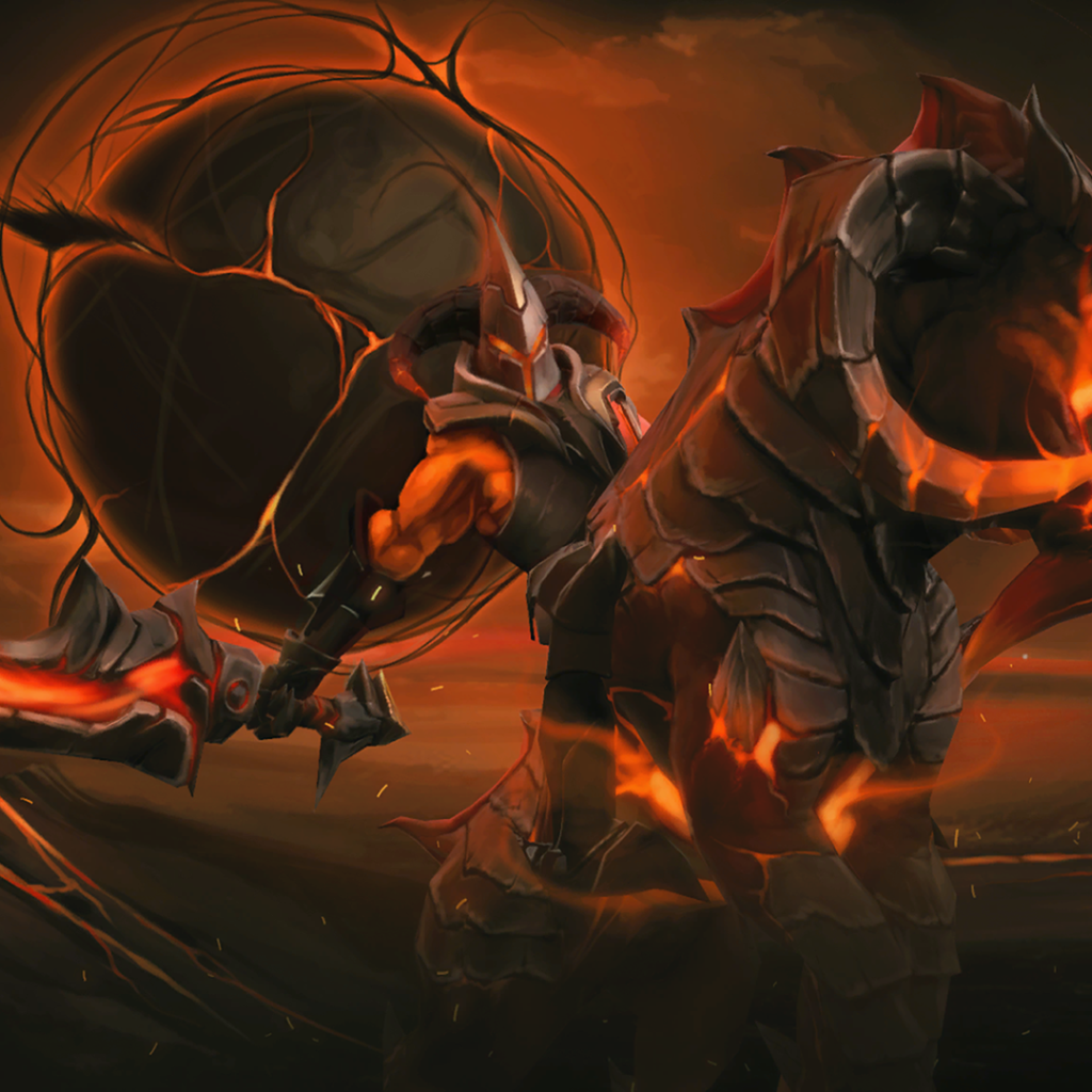 Демон на огненном звере в игре Dota 2